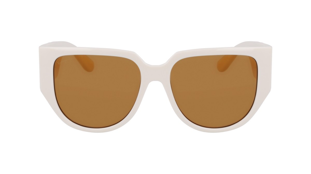 Sonnenbrillen Salvatore Ferragamo SF1088SE (103) farbe ivory form pantos gläser solid caramel