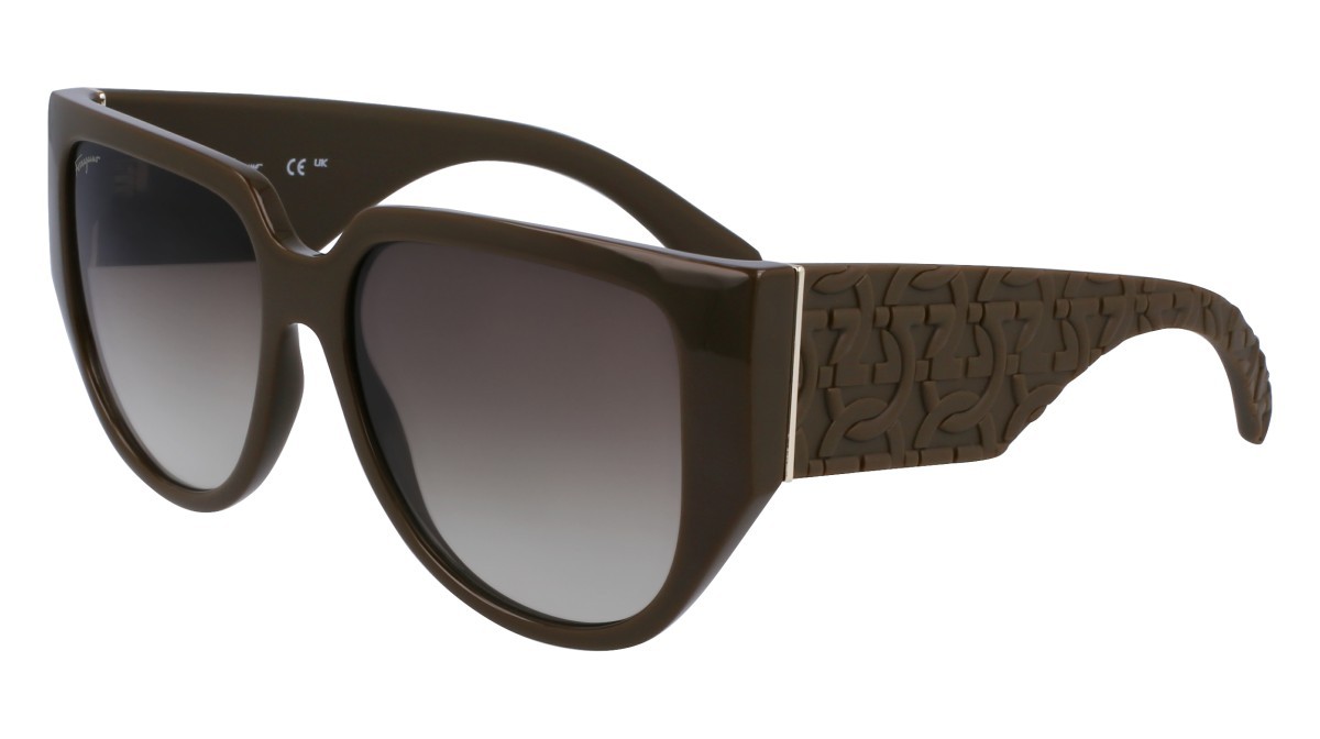 Sonnenbrillen Salvatore Ferragamo SF1088SE (324) farbe dark khaki form pantos gläser gradient khaki