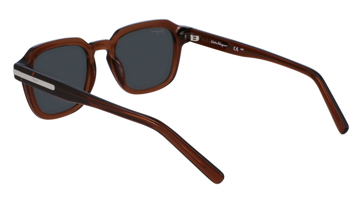 Sonnenbrillen Salvatore Ferragamo SF1089S (278) farbe transparent brown form rechteckig gläser solid grey