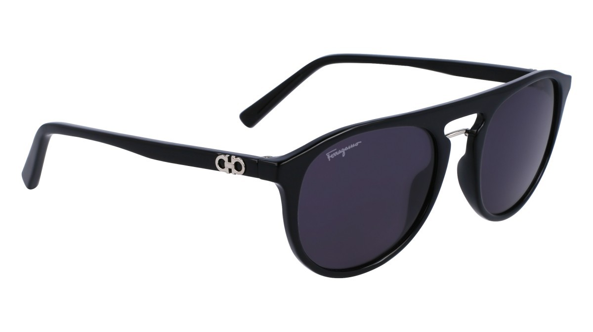 Sonnenbrillen Salvatore Ferragamo SF1090S (001) farbe black form aviator gläser solid grey