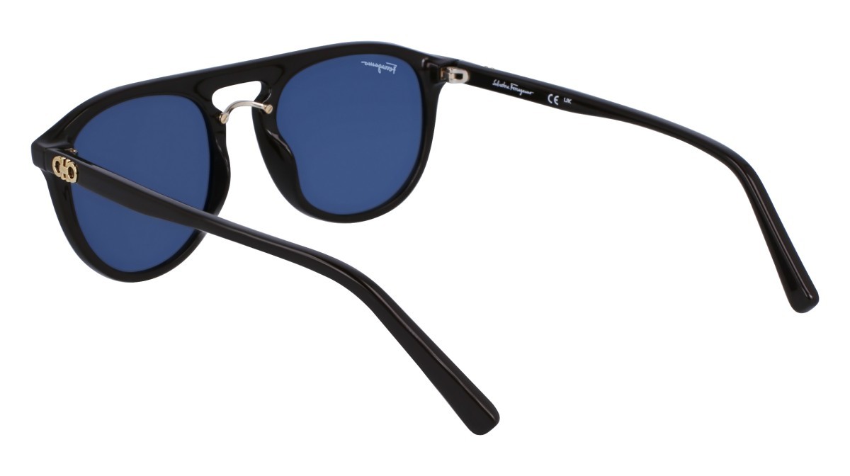 Sonnenbrillen Salvatore Ferragamo SF1090S (208) farbe dark brown form aviator gläser solid blue
