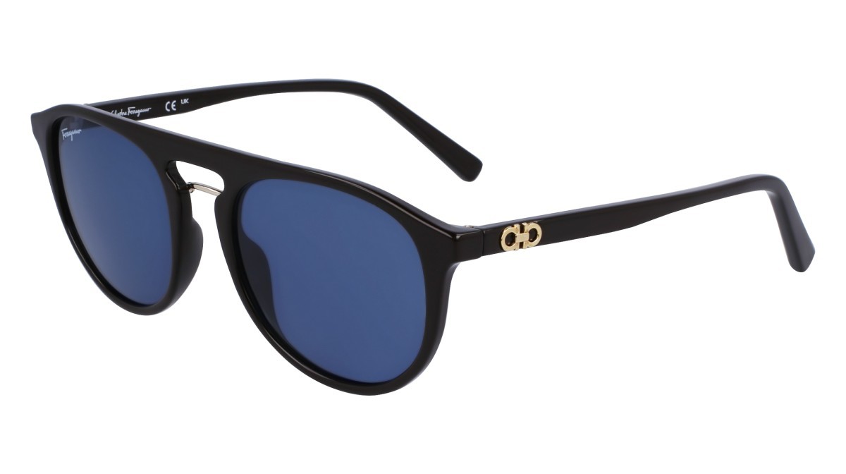 Sonnenbrillen Salvatore Ferragamo SF1090S (208) farbe dark brown form aviator gläser solid blue