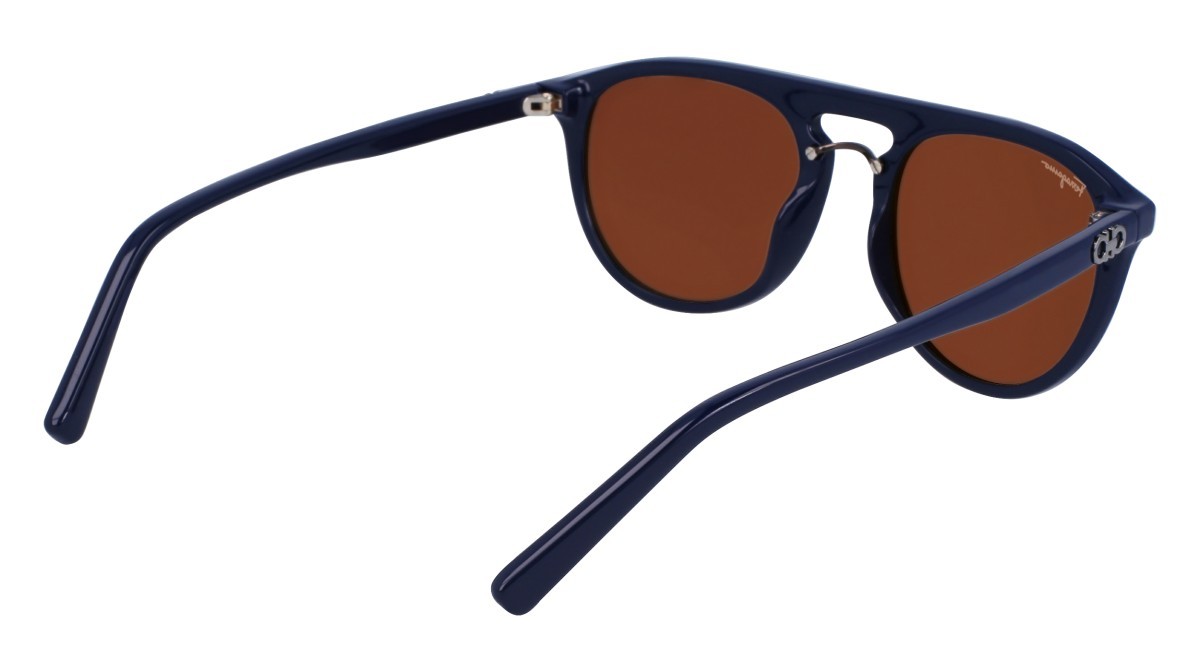 Sonnenbrillen Salvatore Ferragamo SF1090S (414) farbe blue form aviator gläser solid brown