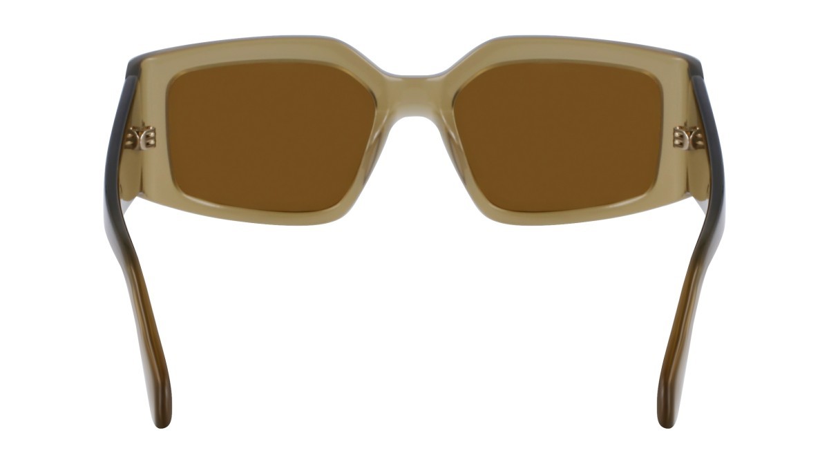 Sonnenbrillen Salvatore Ferragamo SF1101S (330) farbe opaline olive form rechteckig gläser solid khaki