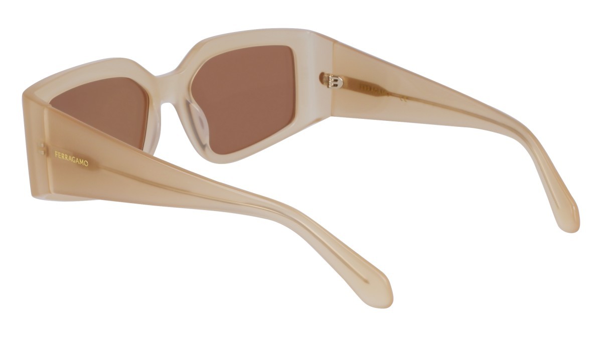 Sonnenbrillen Salvatore Ferragamo SF1101S (708) farbe opaline honey form rechteckig gläser solid brown