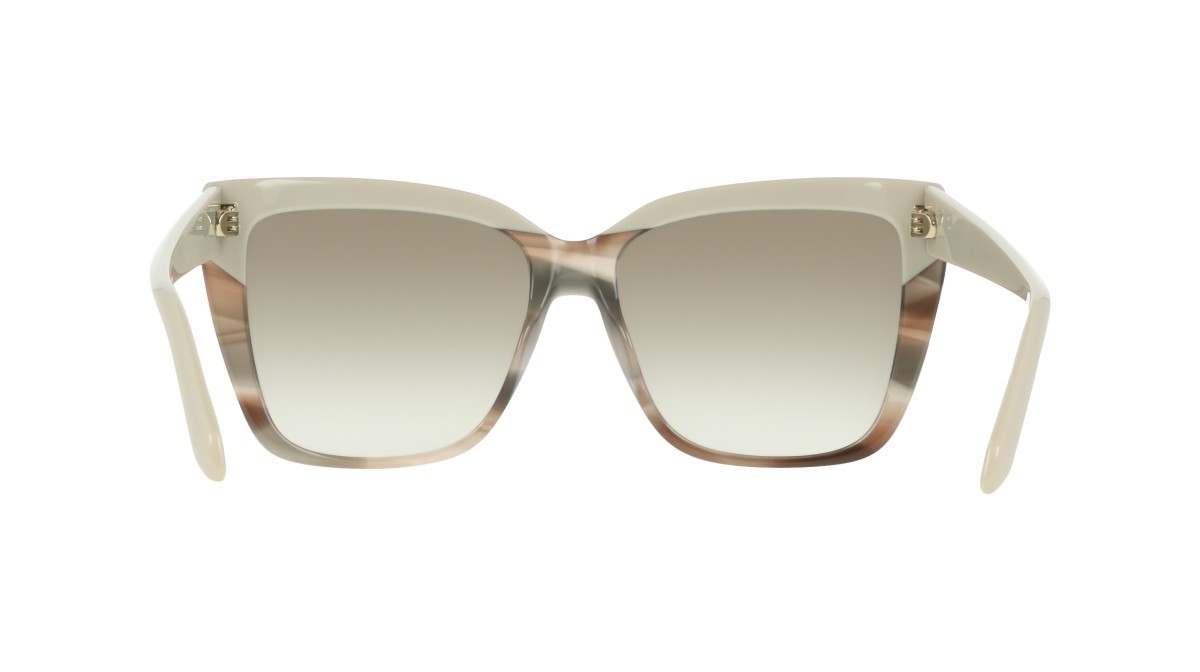 Sunglasses Salvatore Ferragamo SF1102S (251) color beige/beige striped tortoise shape rectangle lenses gradient khaki