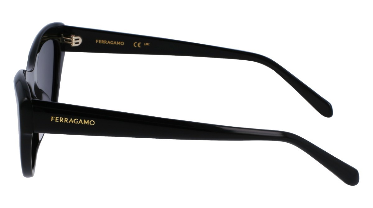Sonnenbrillen Salvatore Ferragamo SF1103S (001) farbe black form cat-eye gläser solid grey