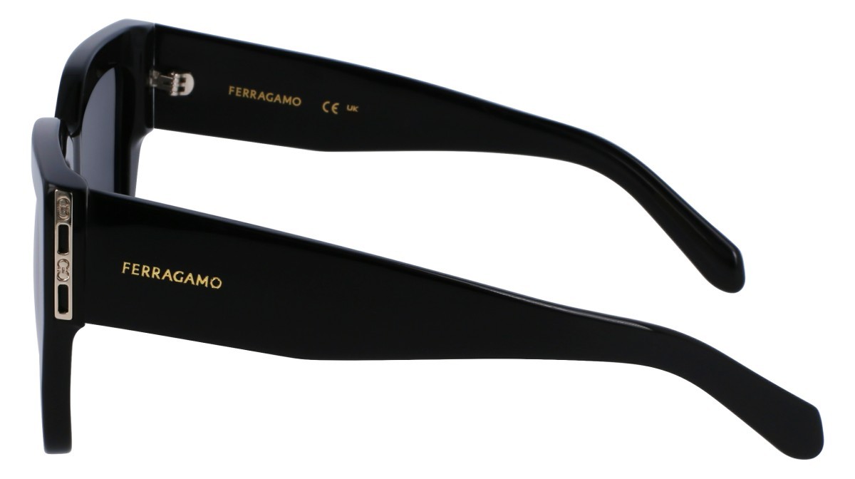 Sunglasses Salvatore Ferragamo SF1104S (001) color black shape rectangle lenses solid grey