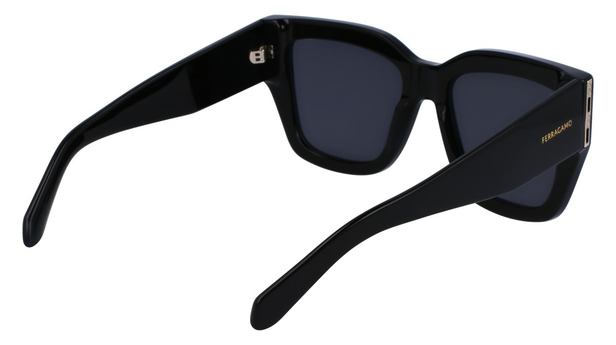 Sunglasses Salvatore Ferragamo SF1104S (001) color black shape rectangle lenses solid grey