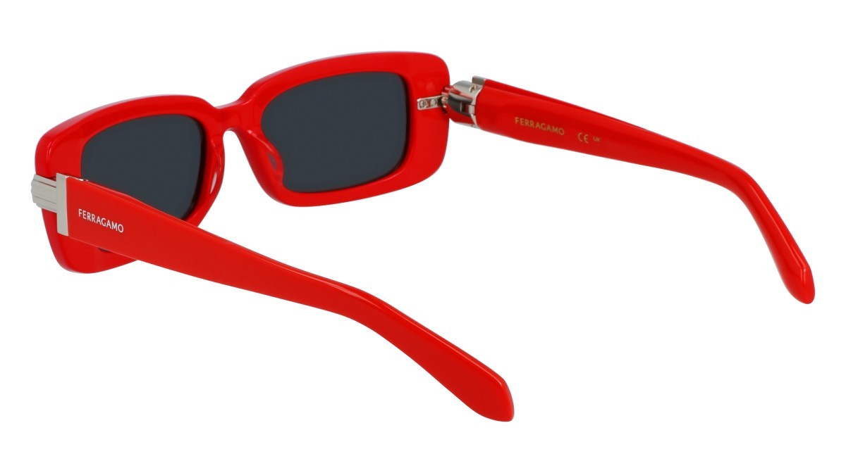Sonnenbrillen Salvatore Ferragamo SF1105S (600) farbe red form rechteckig gläser solid grey