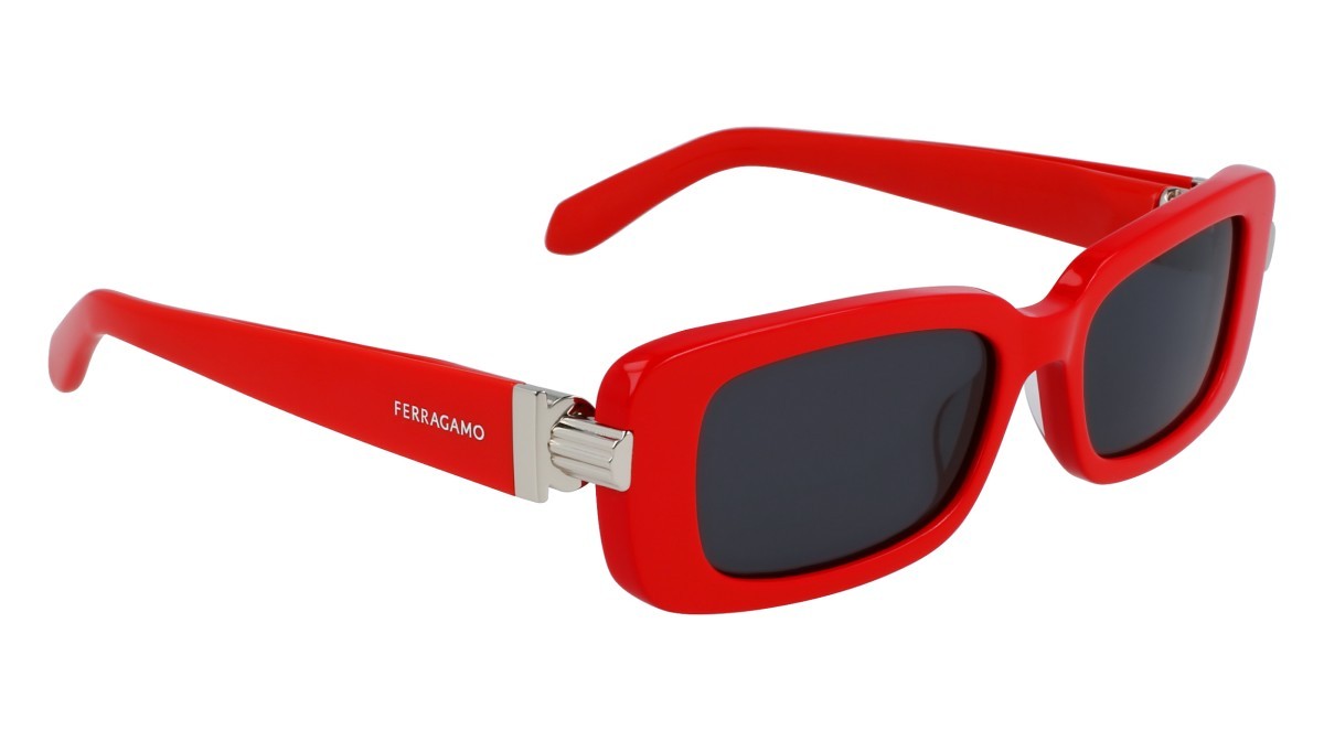 Sonnenbrillen Salvatore Ferragamo SF1105S (600) farbe red form rechteckig gläser solid grey