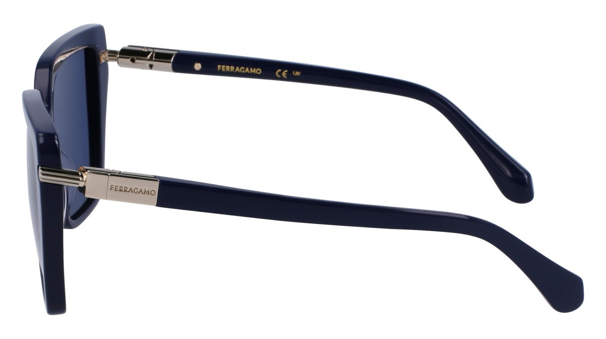 Sonnenbrillen Salvatore Ferragamo SF1106S (414) farbe blue navy form rechteckig gläser solid denim
