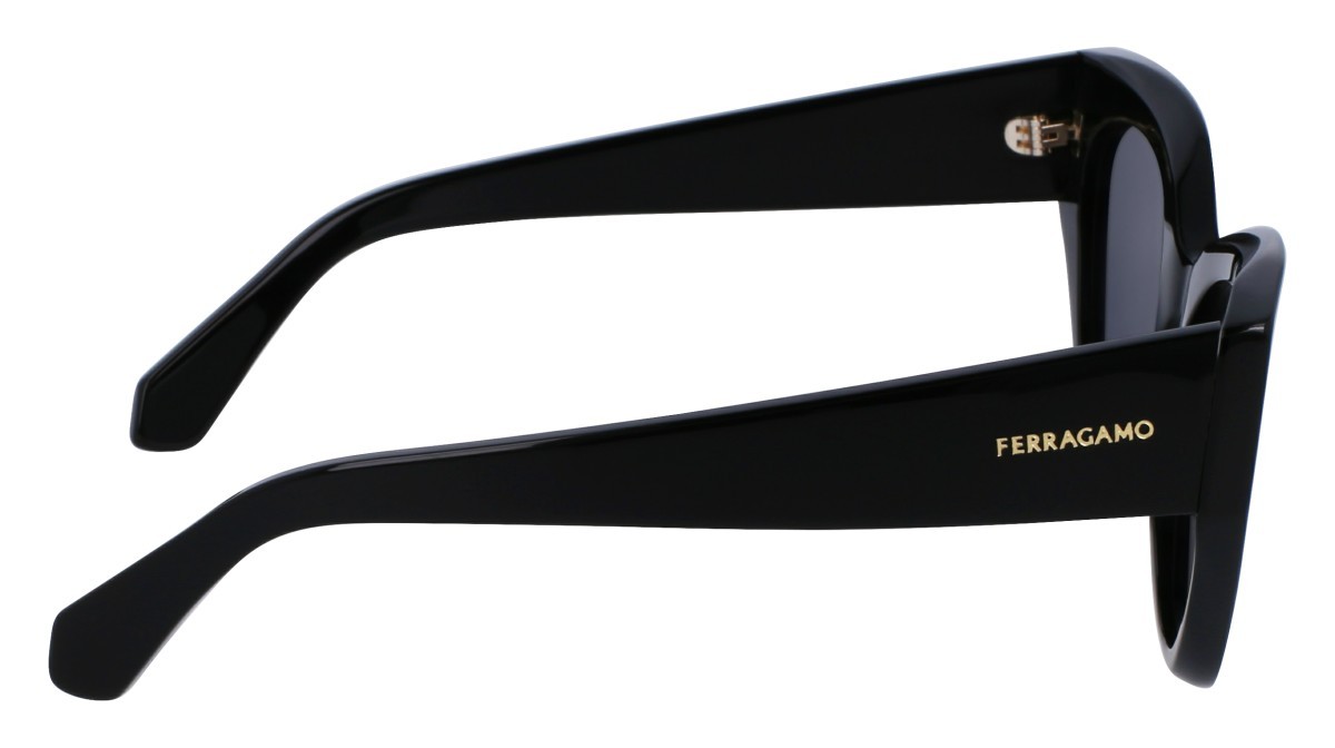 Sonnenbrillen Salvatore Ferragamo SF1107S (001) farbe black form pantos gläser solid grey