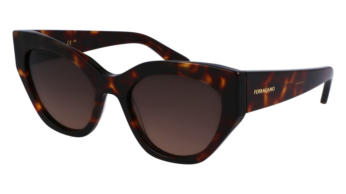 Sonnenbrillen Salvatore Ferragamo SF1107S (242) farbe dark tortoise form pantos gläser gradient grey brown