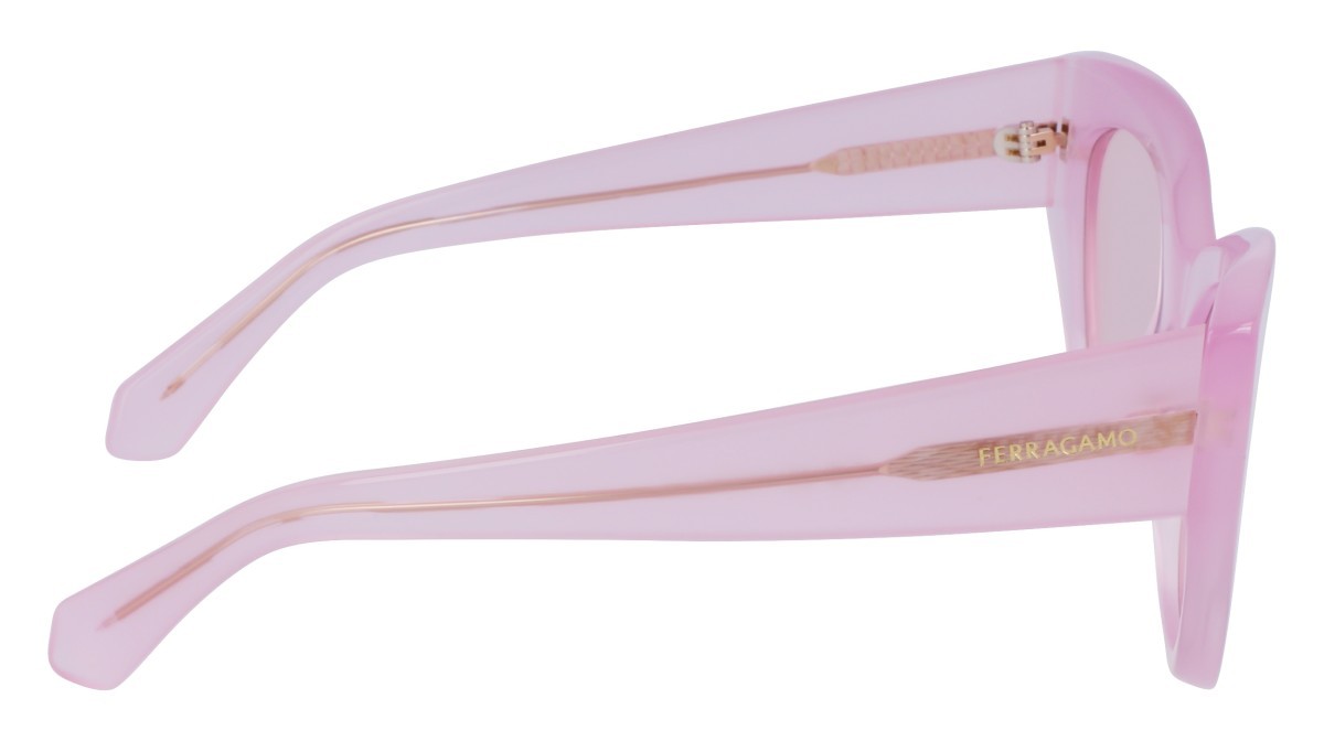 Sonnenbrillen Salvatore Ferragamo SF1107S (663) farbe opaline pink form pantos gläser solid pale pink