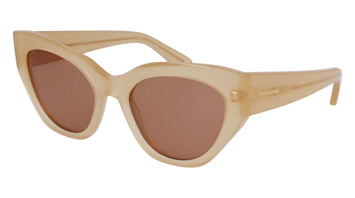 Sonnenbrillen Salvatore Ferragamo SF1107S (708) farbe opaline honey form pantos gläser solid brown