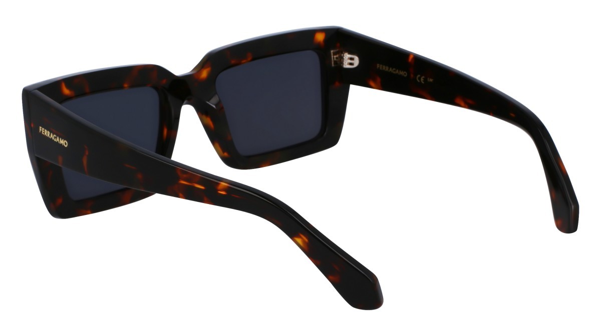 Sonnenbrillen Salvatore Ferragamo SF1108S (242) farbe dark tortoise form rechteckig gläser solid grey