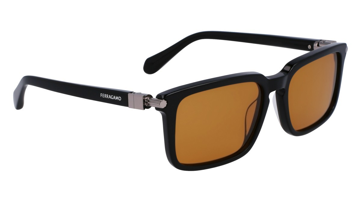 Sonnenbrillen Salvatore Ferragamo SF1110S (009) farbe black/orange form rechteckig gläser solid ochre