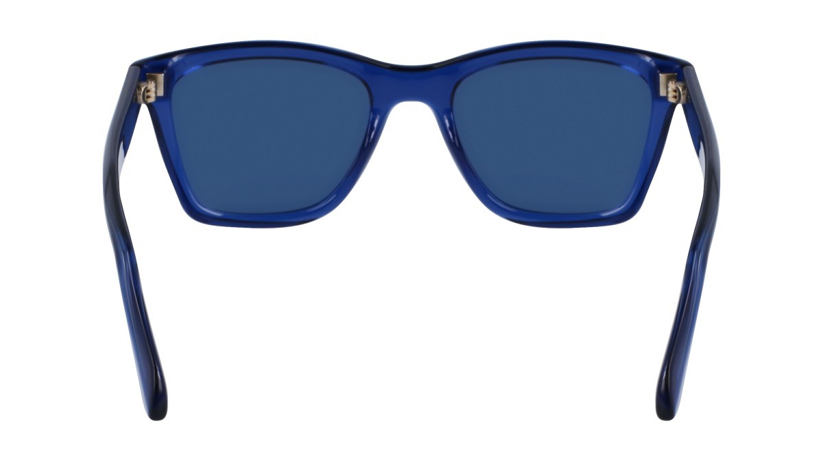 Sonnenbrillen Salvatore Ferragamo SF2001S (432) farbe transparent blue form quadratisch gläser solid blue
