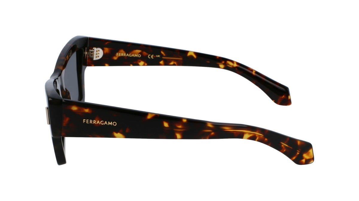 Sonnenbrillen Salvatore Ferragamo SF2006S (242) farbe dark tortoise form rechteckig gläser solid grey