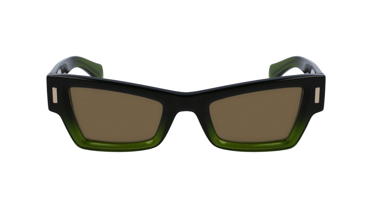 Sonnenbrillen Salvatore Ferragamo SF2006S (316) farbe gradient transparent dark gree form rechteckig gläser solid green