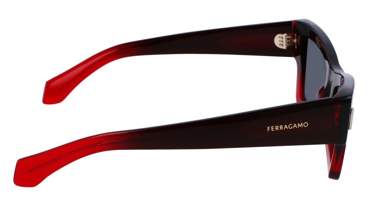 Sonnenbrillen Salvatore Ferragamo SF2006S (615) farbe gradient transparent dark red form rechteckig gläser solid grey