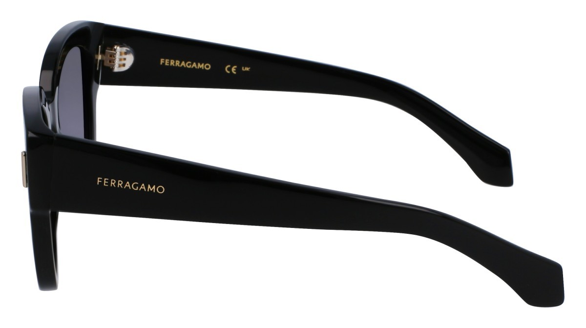 Sonnenbrillen Salvatore Ferragamo SF2007S (001) farbe black form pantos gläser gradient grey