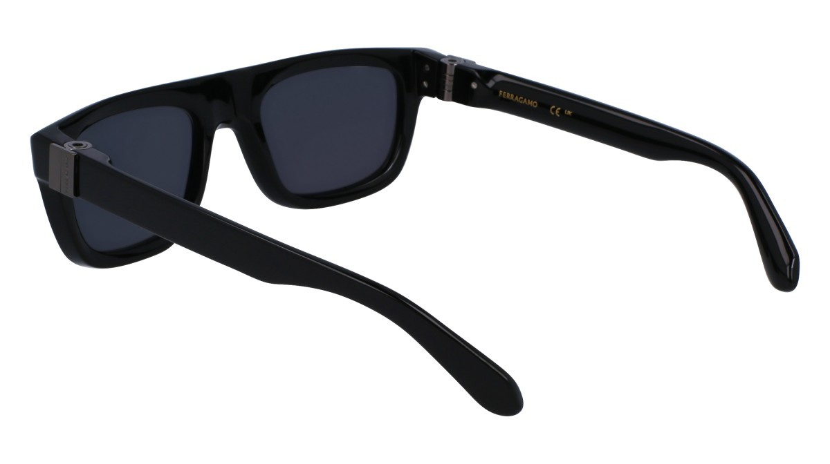 Sonnenbrillen Salvatore Ferragamo SF2009S (001) farbe black form quadratisch gläser solid grey