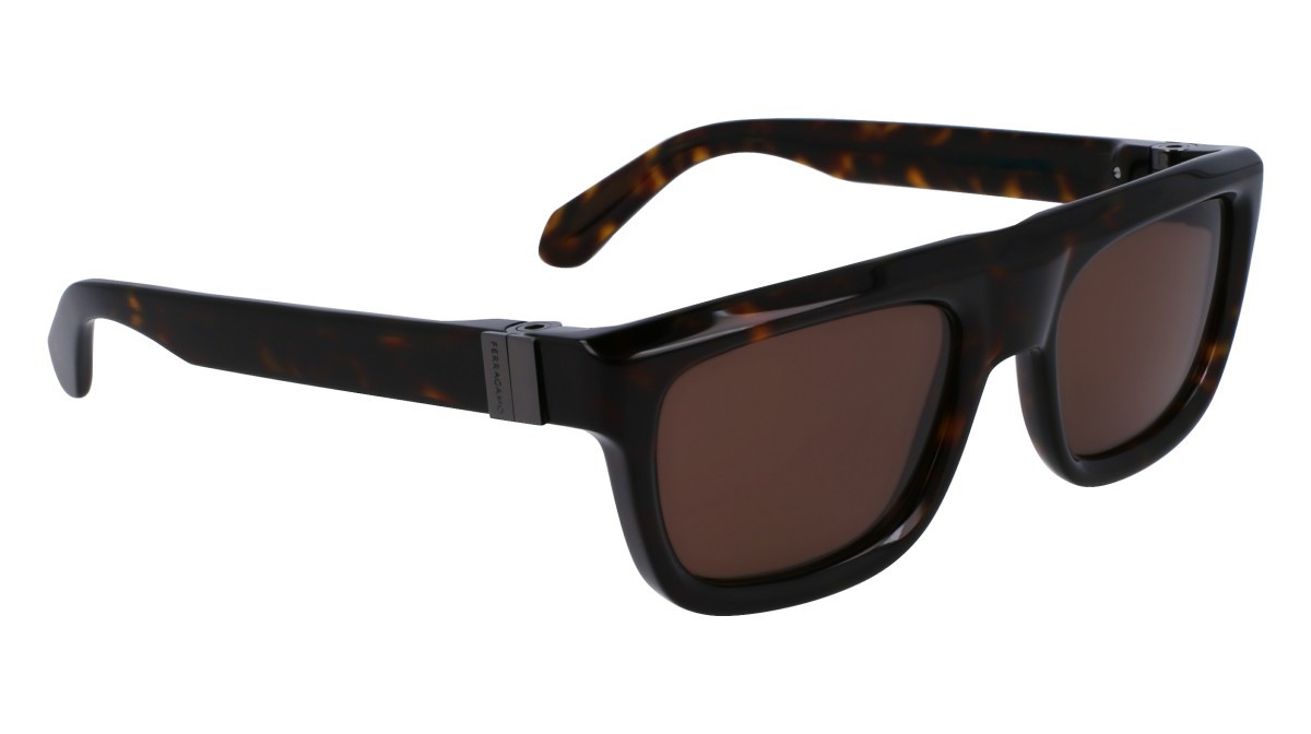 Sonnenbrillen Salvatore Ferragamo SF2009S (242) farbe dark tortoise form quadratisch gläser solid brown