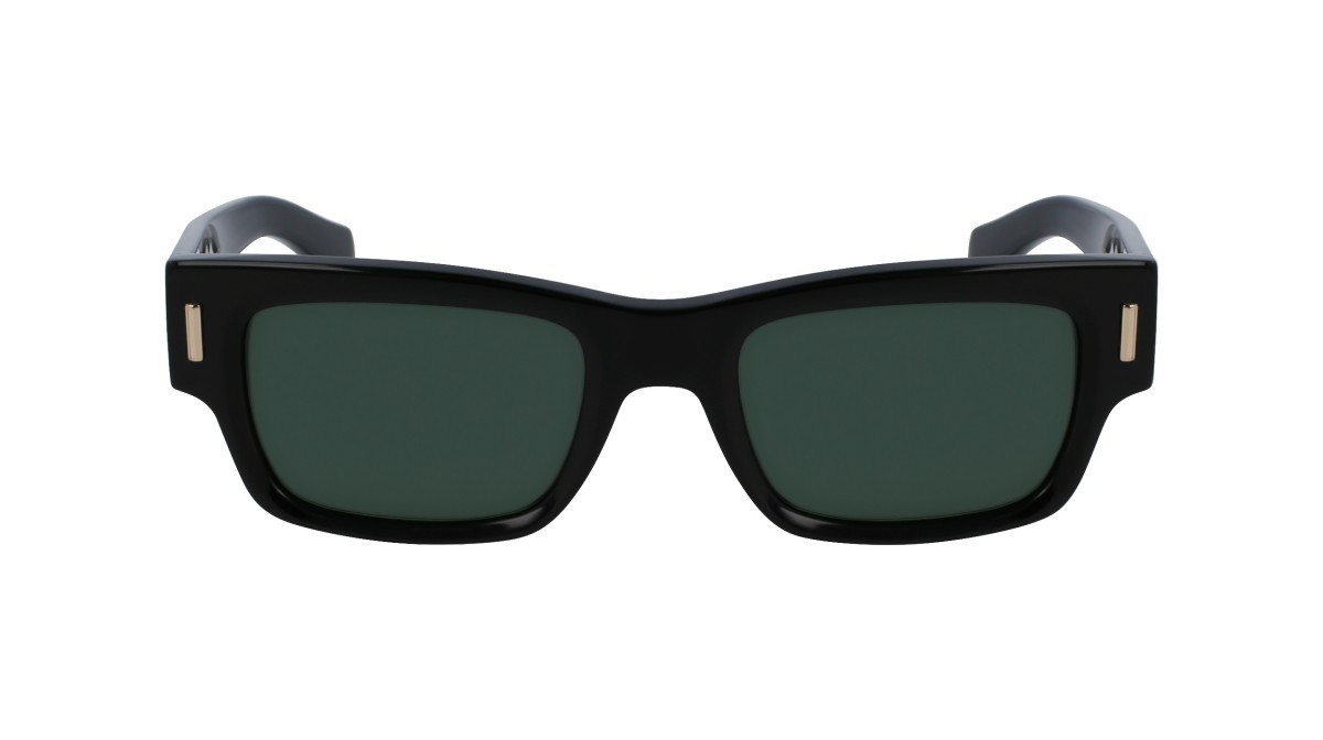 Sonnenbrillen Salvatore Ferragamo SF2011S (001) farbe black form rechteckig gläser solid green