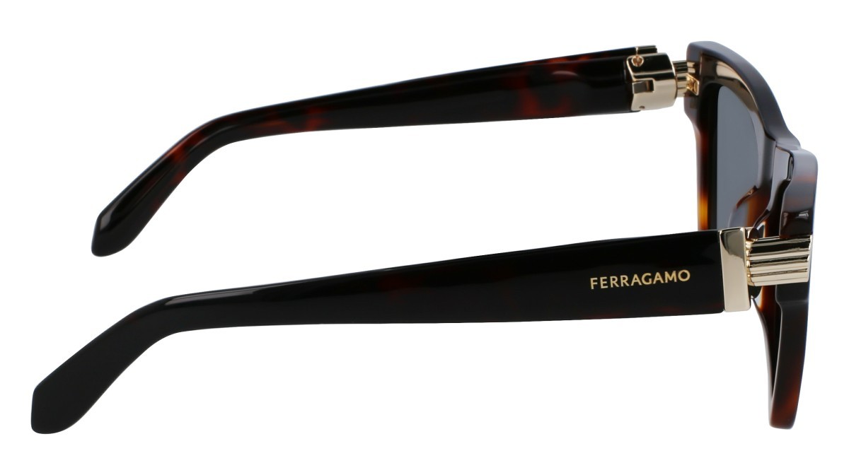 Sonnenbrillen Salvatore Ferragamo SF2013S (240) farbe torotise form rechteckig gläser solid grey