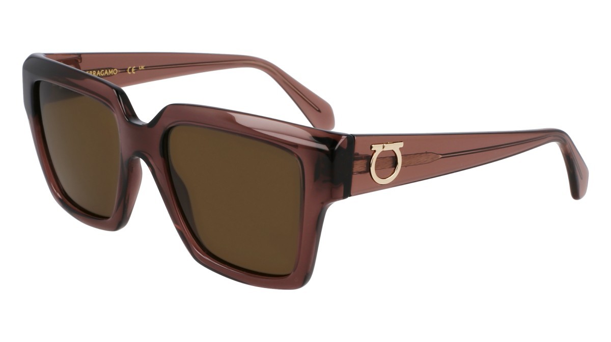 Sonnenbrillen Salvatore Ferragamo SF2014S (511) farbe transparen mauve form rechteckig gläser solid purple