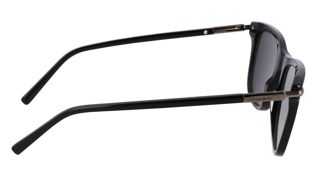 Occhiali da sole Salvatore Ferragamo SF2028S (001) colore black forma rettangolare lenti solid grey
