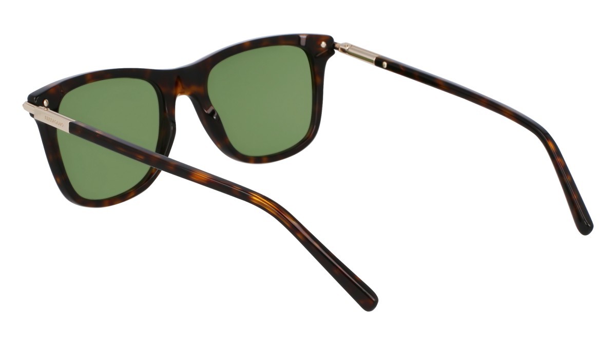 Sunglasses Salvatore Ferragamo SF2028S (242) color dark tortoise shape rectangle lenses solid green