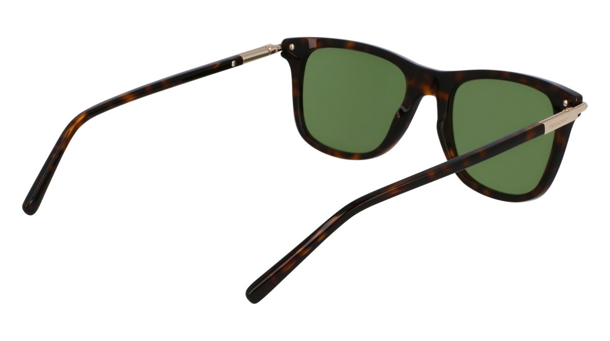 Sunglasses Salvatore Ferragamo SF2028S (242) color dark tortoise shape rectangle lenses solid green