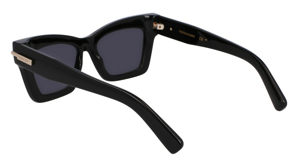 Sunglasses Salvatore Ferragamo SF2031S (001) color black shape rectangle lenses solid grey