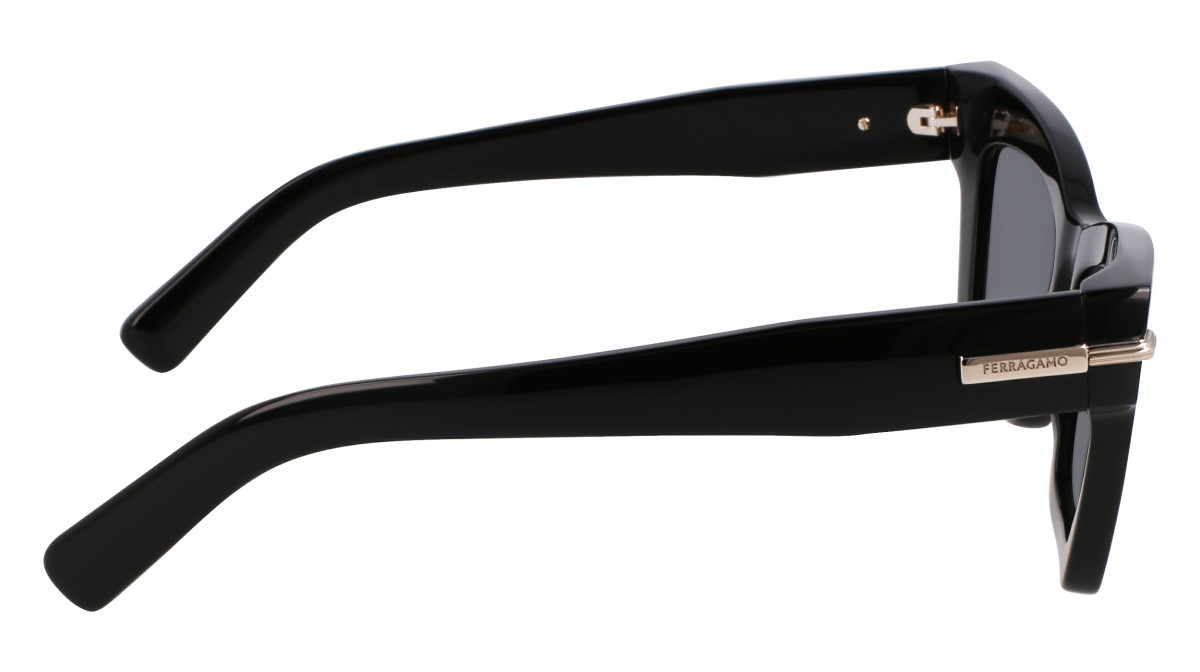 Sunglasses Salvatore Ferragamo SF2031S (001) color black shape rectangle lenses solid grey