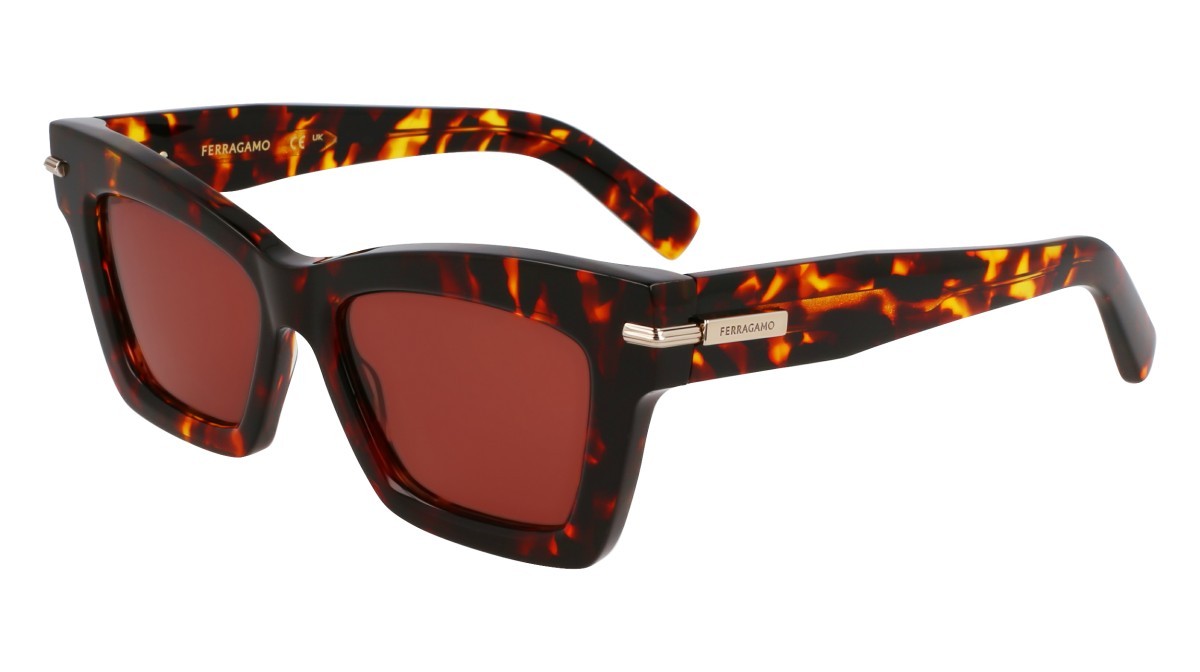 Sunglasses Salvatore Ferragamo SF2031S (242) color dark tortoise shape rectangle lenses solid red wine