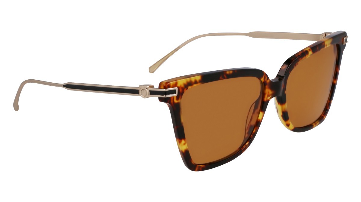 Sonnenbrillen Salvatore Ferragamo SF2036S (242) farbe dark tortoise form schmetterling gläser solid ochre