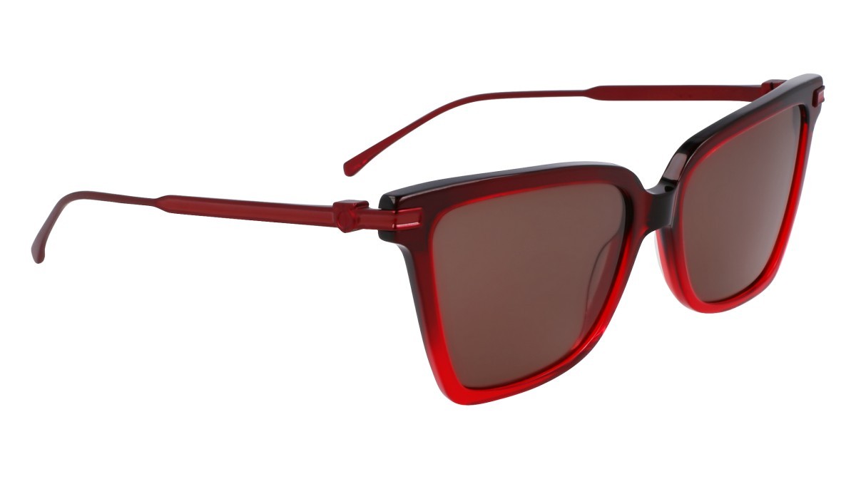 Sonnenbrillen Salvatore Ferragamo SF2036S (615) farbe gradient transparent dark red form schmetterling gläser solid brown