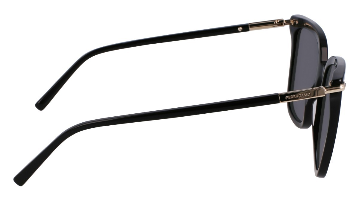 Sunglasses Salvatore Ferragamo SF2037S (001) color black shape butterfly lenses solid grey