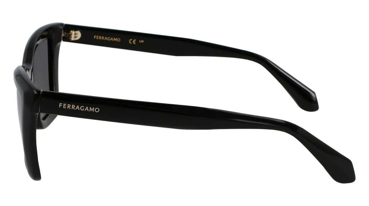 Sonnenbrillen Salvatore Ferragamo SF2039SE (001) farbe black form rechteckig gläser solid grey
