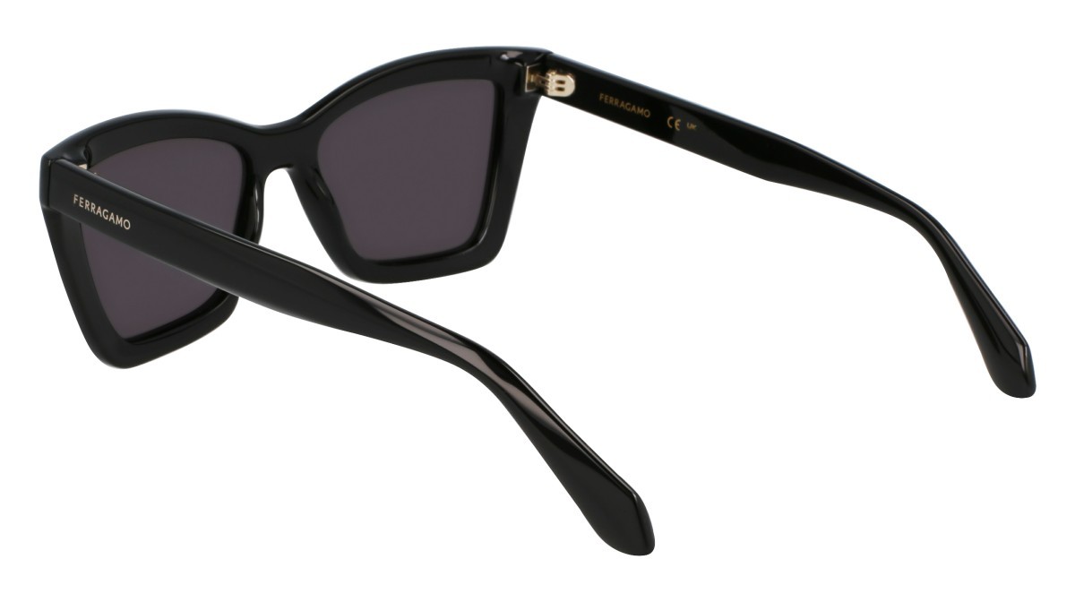 Sonnenbrillen Salvatore Ferragamo SF2039SE (001) farbe black form rechteckig gläser solid grey