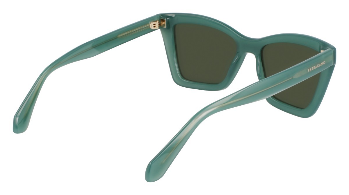 Sonnenbrillen Salvatore Ferragamo SF2039SE (339) farbe opaline green form rechteckig gläser solid green