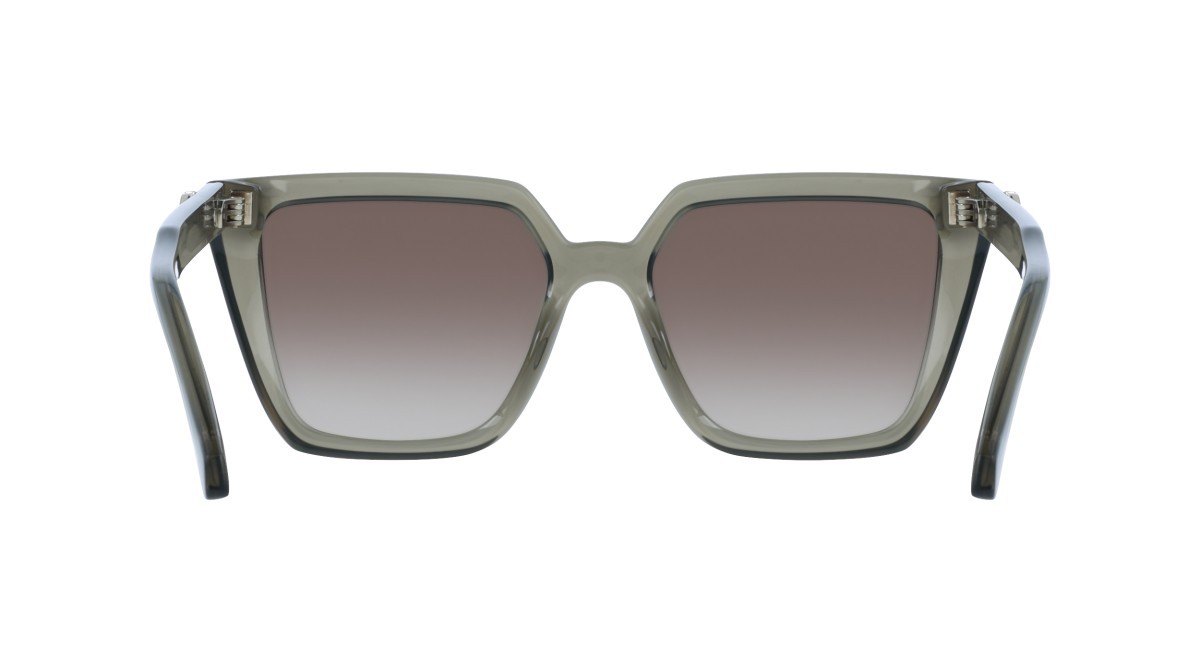 Sunglasses Salvatore Ferragamo SF2058SE (320) color transparent khaki shape rectangle lenses gradient grey brown
