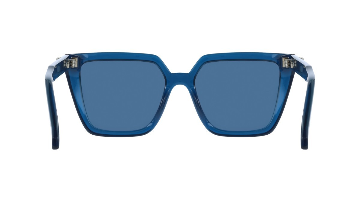 Sunglasses Salvatore Ferragamo SF2058SE (432) color transparent blue shape rectangle lenses solid blue