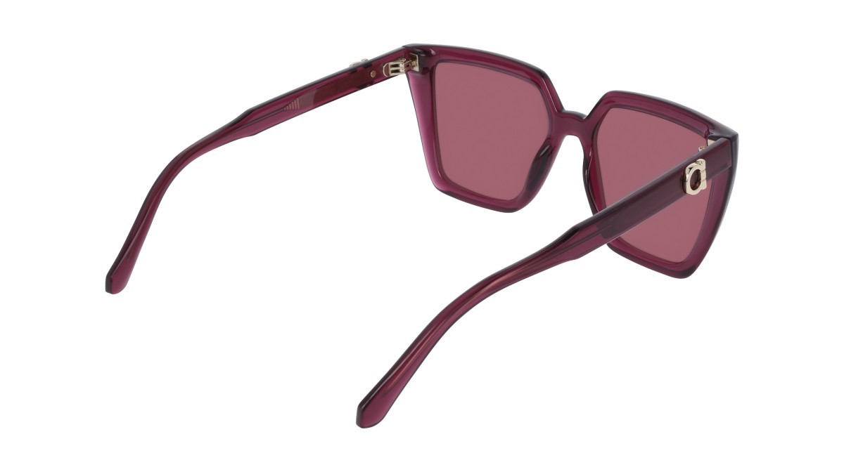 Sunglasses Salvatore Ferragamo SF2058SE (612) color transparent burgundy shape rectangle lenses solid purple