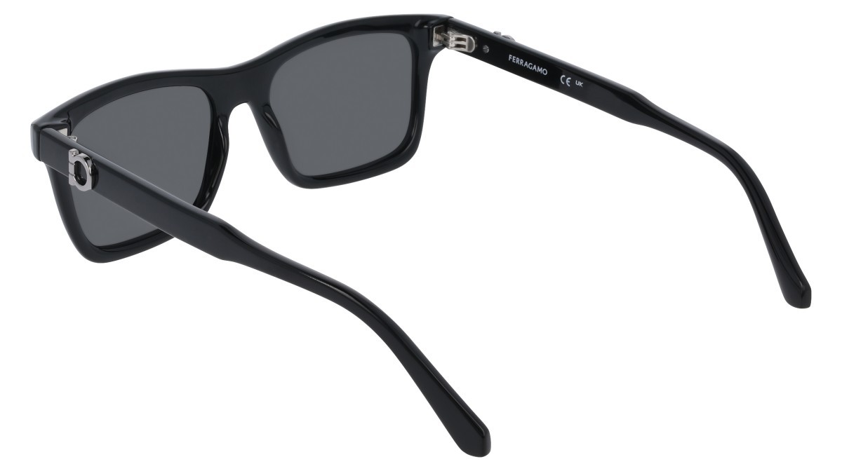 Sunglasses Salvatore Ferragamo SF2060SE (001) color black shape rectangle lenses solid smoke