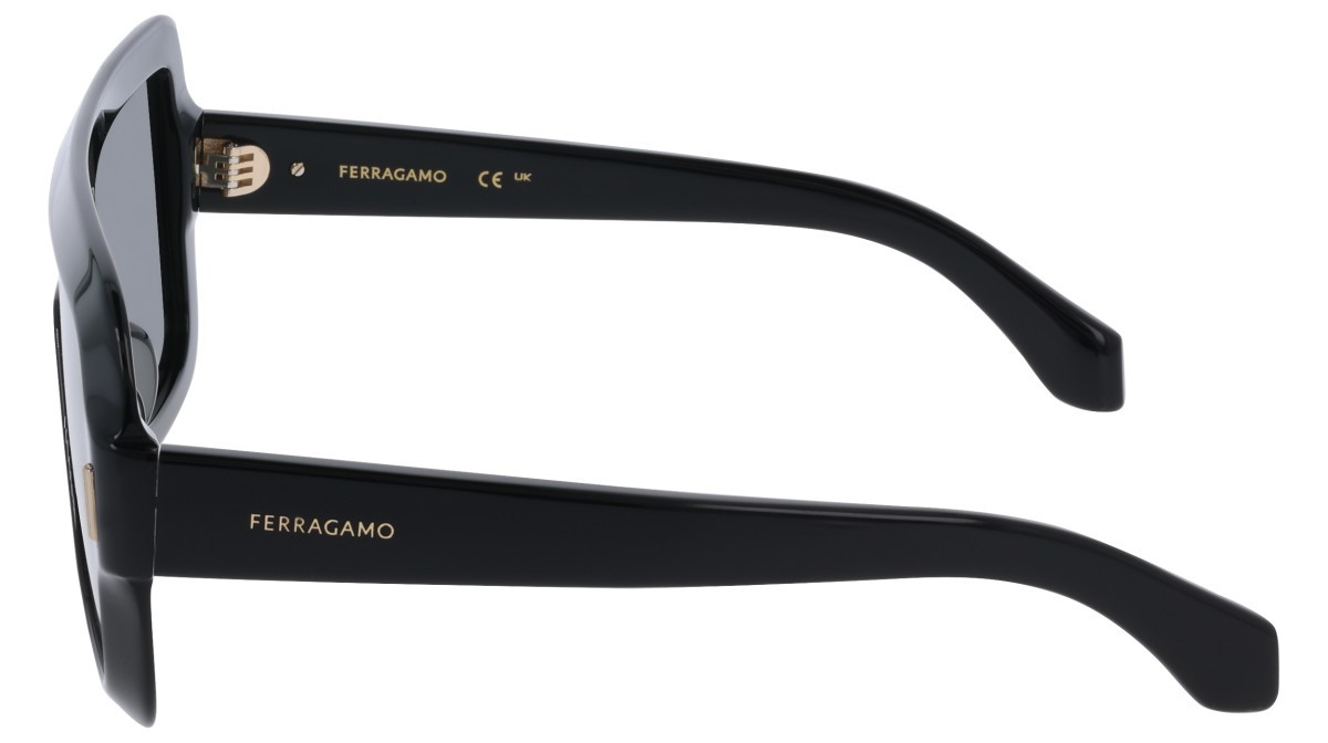 Occhiali da sole Salvatore Ferragamo SF2061SE (001) colore black forma mask lenti solid grey