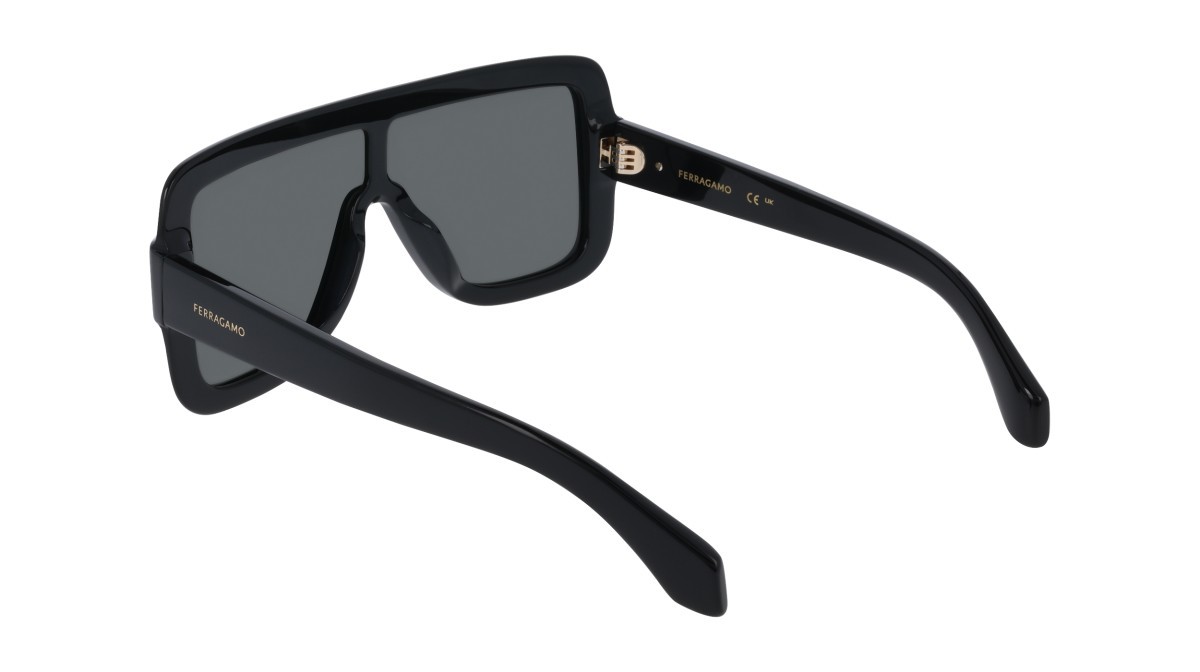 Occhiali da sole Salvatore Ferragamo SF2061SE (001) colore black forma mask lenti solid grey